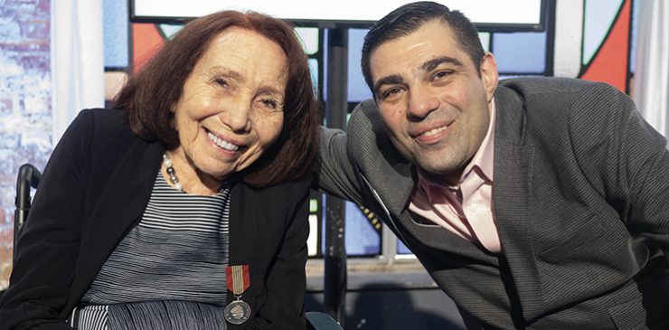 Marjorie pictured wearing her Medal, with SCIO’s Director of Advocacy, Peter Athanasopoulos.