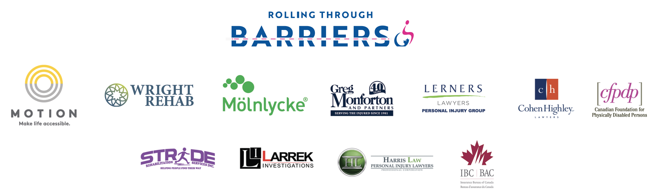 Rolling Through Barriers sponsor logos