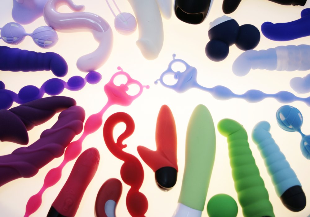 array of colourful sex aids