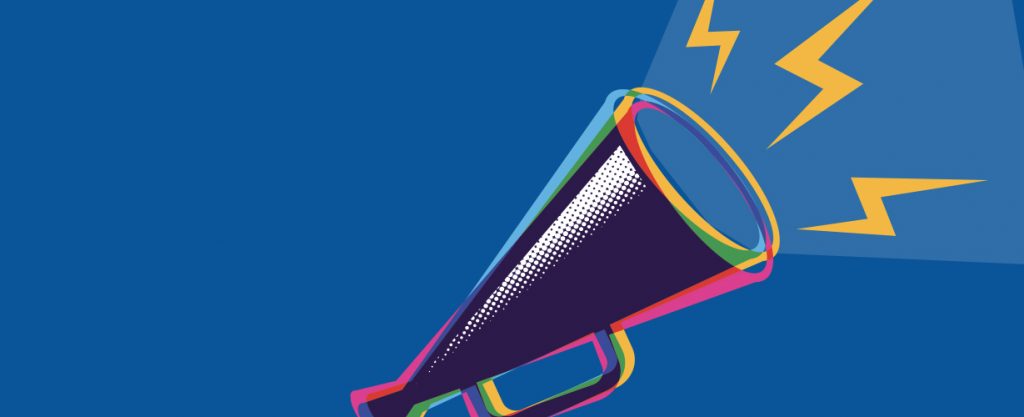 Graphic illustration of megaphone