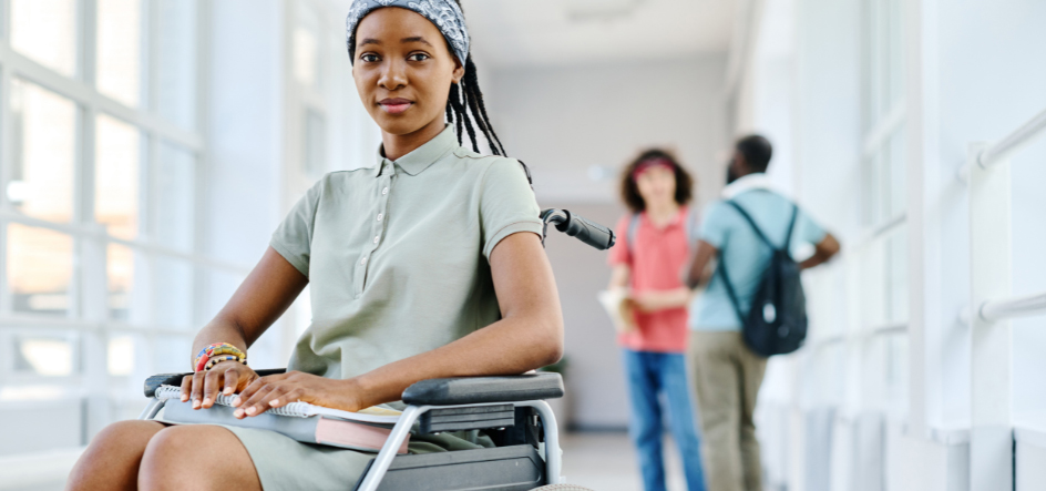 Student in a wheelchair