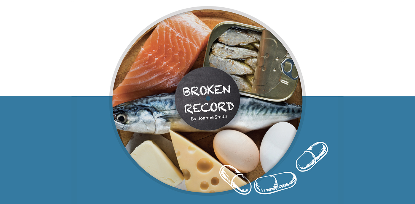 Image of a record filled with vitamin D rich foods.