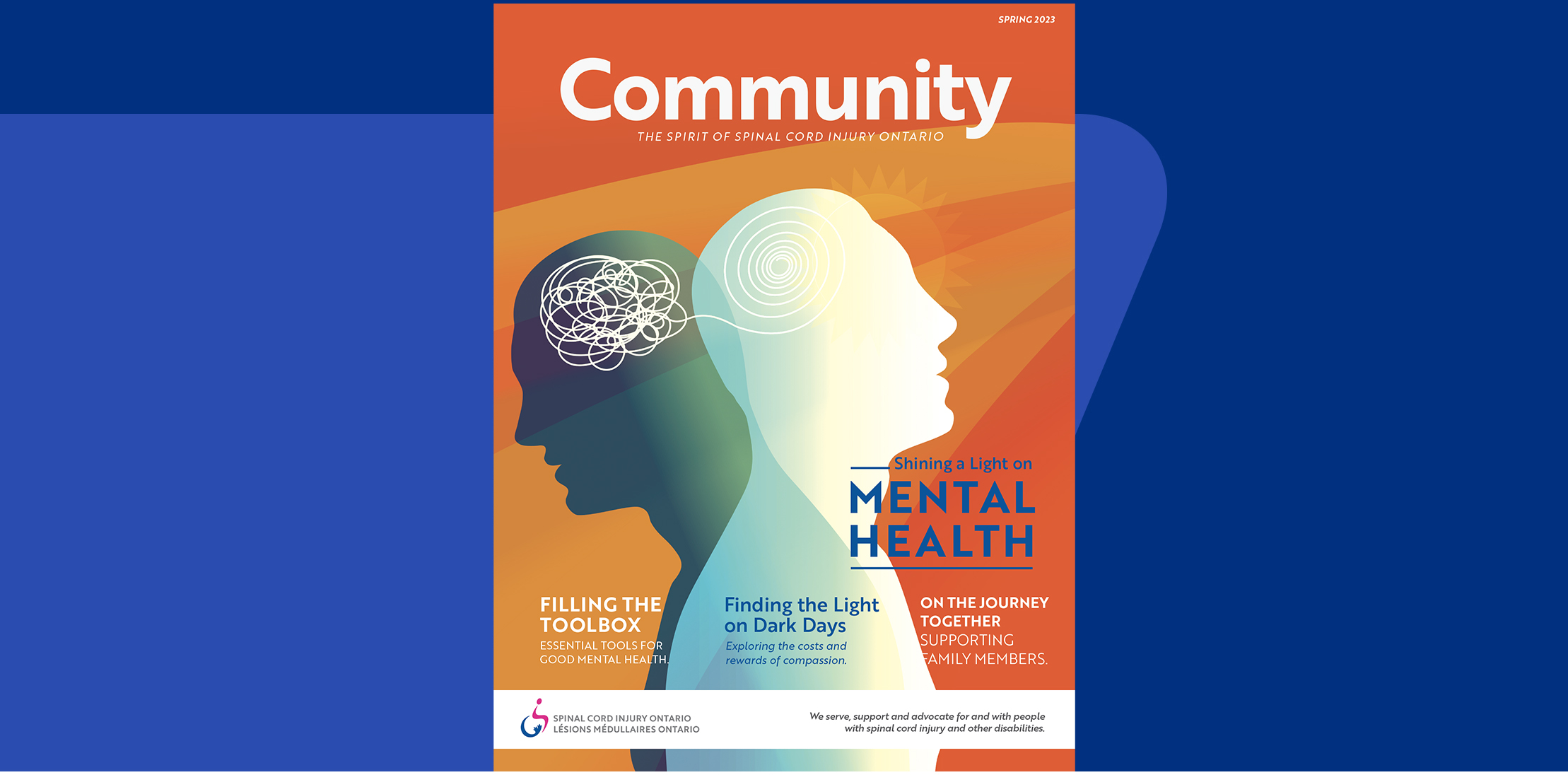 MSpring 2023 cover image depicting an illustration of mental health.
