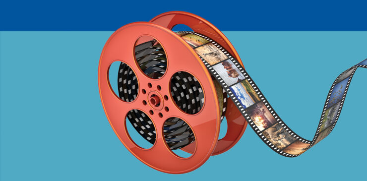 Illustration of an old fashioned film strip.