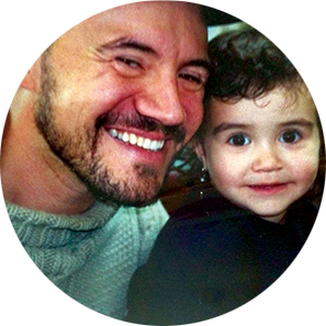 Julia Candido as a baby with her father Reno.