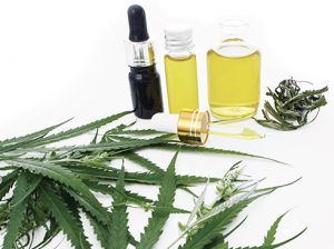 Different formulations of medical cannabis including oil and tincture.