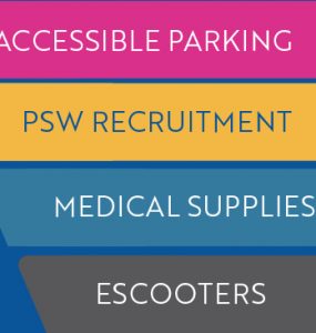 Accessible Parking, PSW Recruitment, Medical Supplies, Escooters
